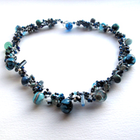 Turquoise Red Venetian Bombe